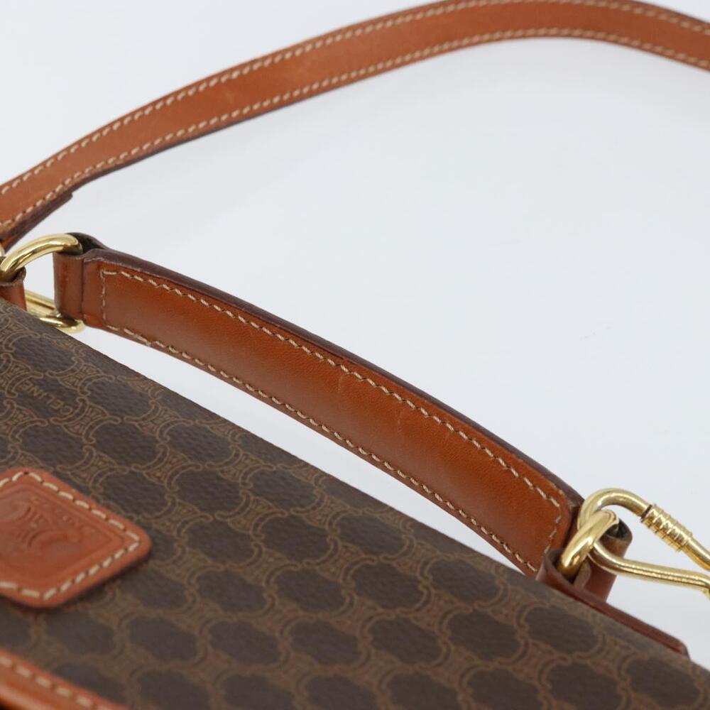 CELINE Macadam Canvas Hand Bag PVC Leather 2way Brown Gold Auth BA9343 - Picture 8 of 16